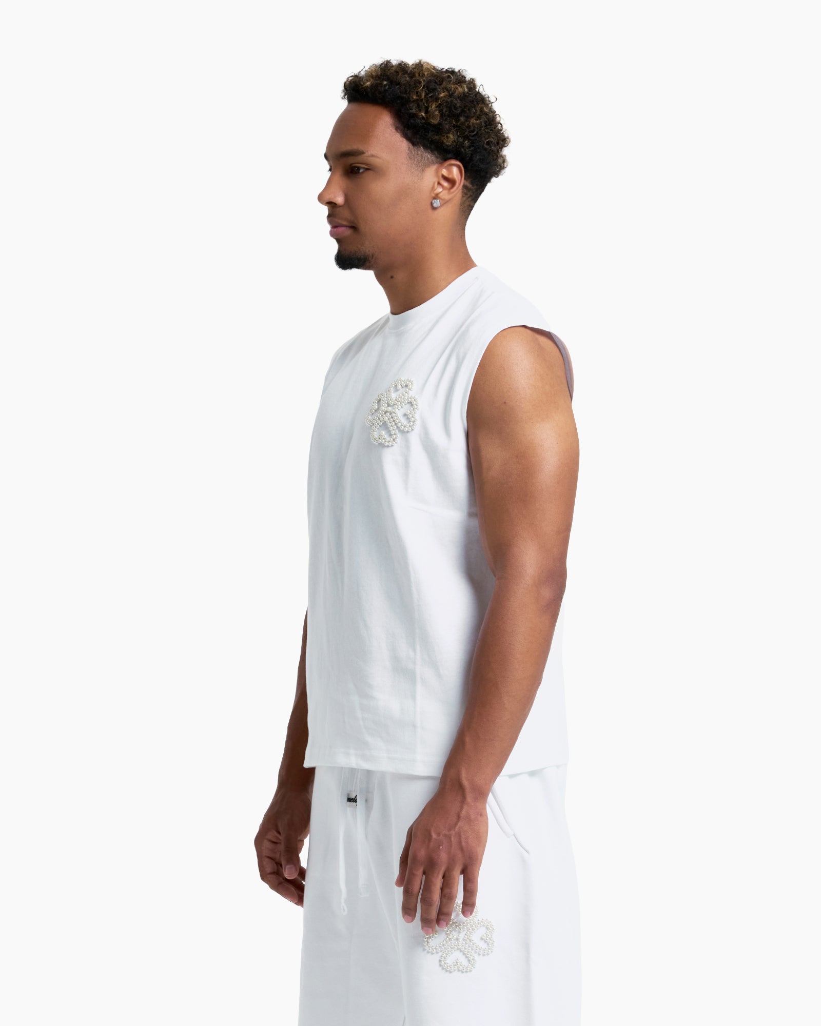 White Pearl sleeveless-Shirt