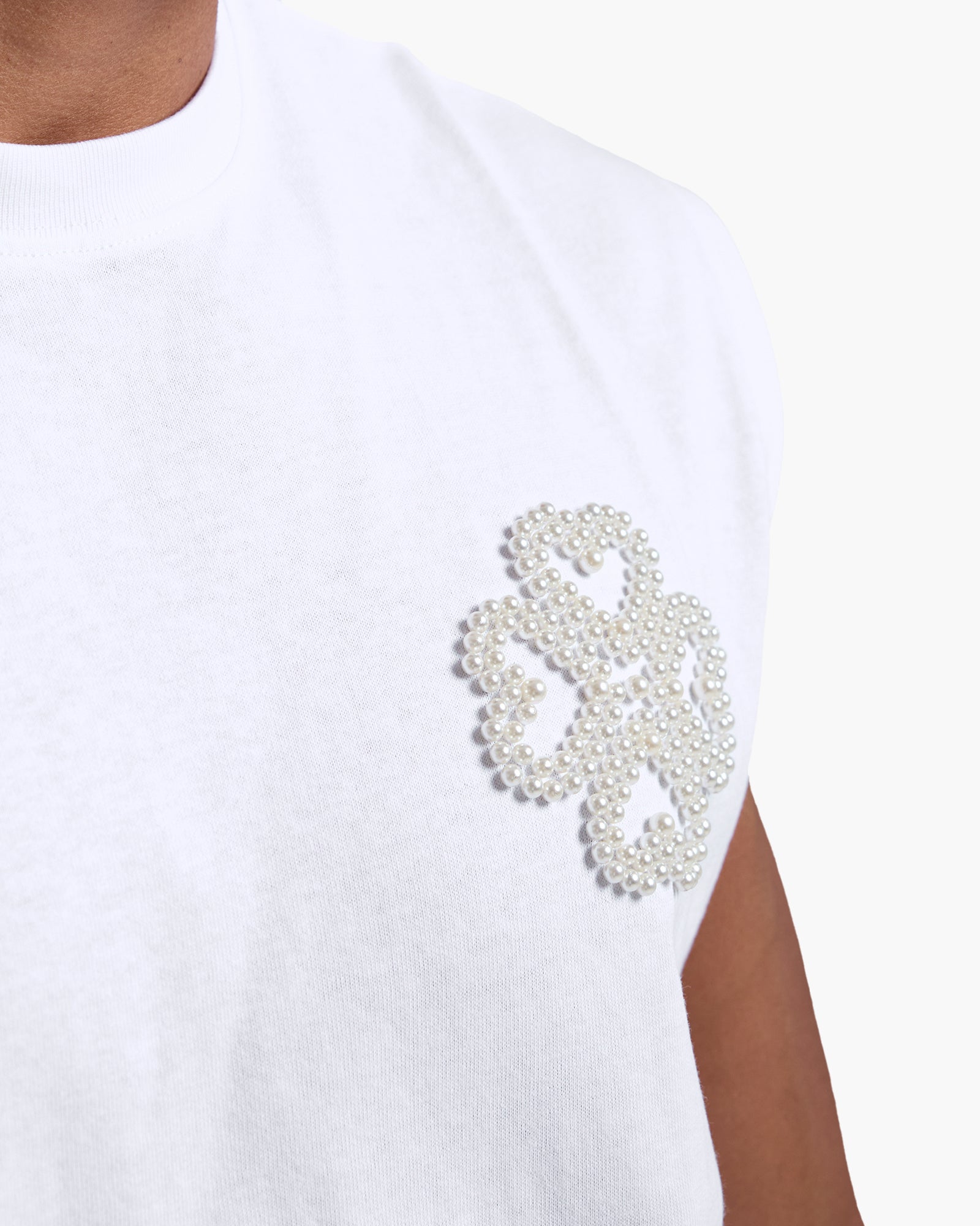 White Pearl sleeveless-Shirt